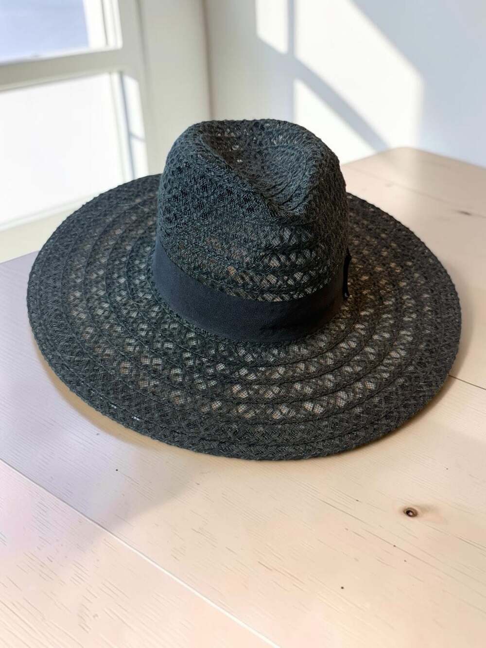 Mooloola Portofino Black Woven Grass Fedora Sun Hat